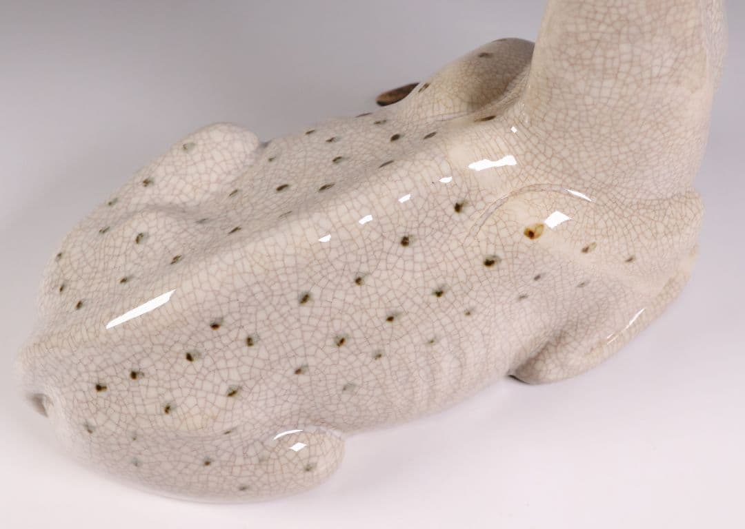 九谷焼 八弘窯 木田弘雄 鹿 置物 高28.3cm 陶芸 動物【MA868】