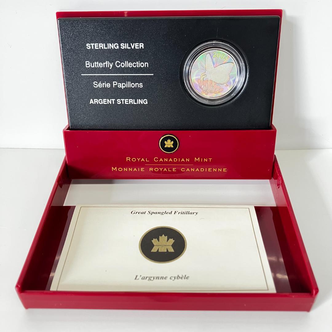 カナダ王立造幣局発行「バタフライコレクション」ヒョウモンチョウ 2005年