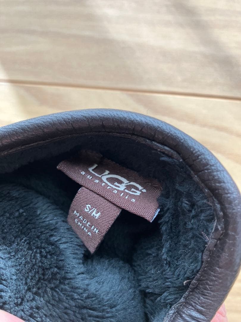 UGG ウール レザー 手袋 S/M グレー