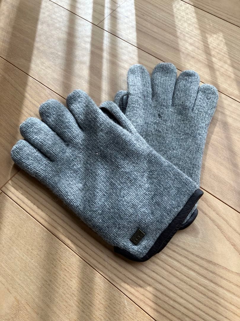 UGG ウール レザー 手袋 S/M グレー