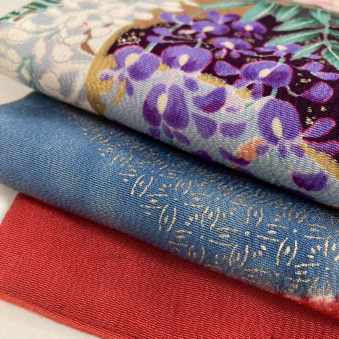 振袖 流れるデザイン 雲取 乱菊 金彩 正絹 広衿 袷 着物 U-4970