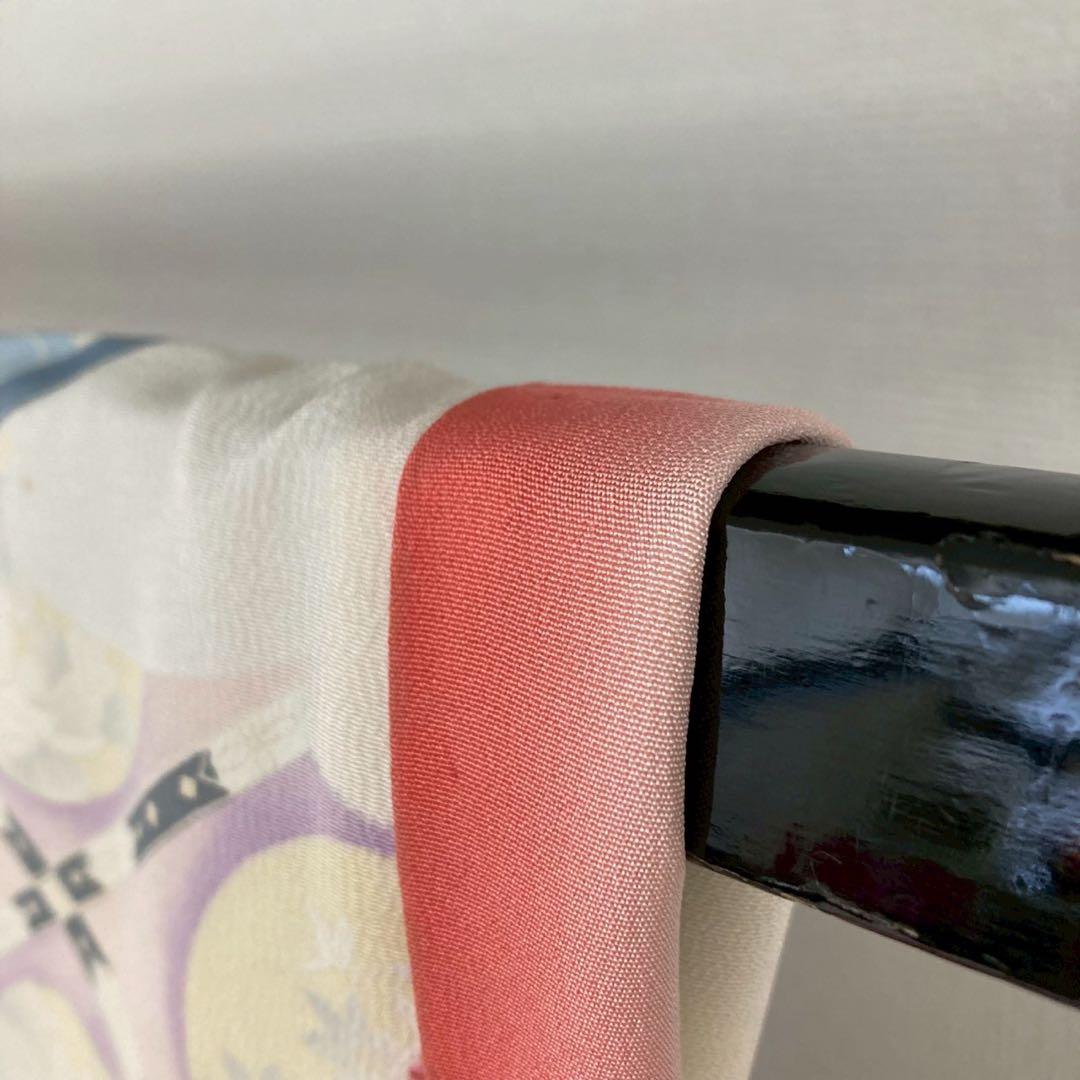 振袖 流れるデザイン 雲取 乱菊 金彩 正絹 広衿 袷 着物 U-4970