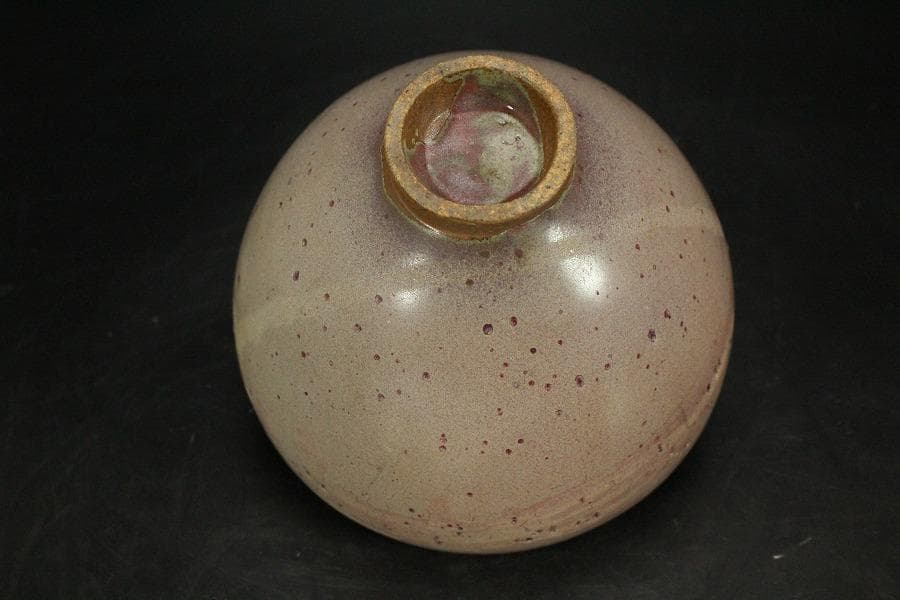 中国美術 鈞窯 斑紫釉 碗 φ14cm 茶道具伝来(LC253)