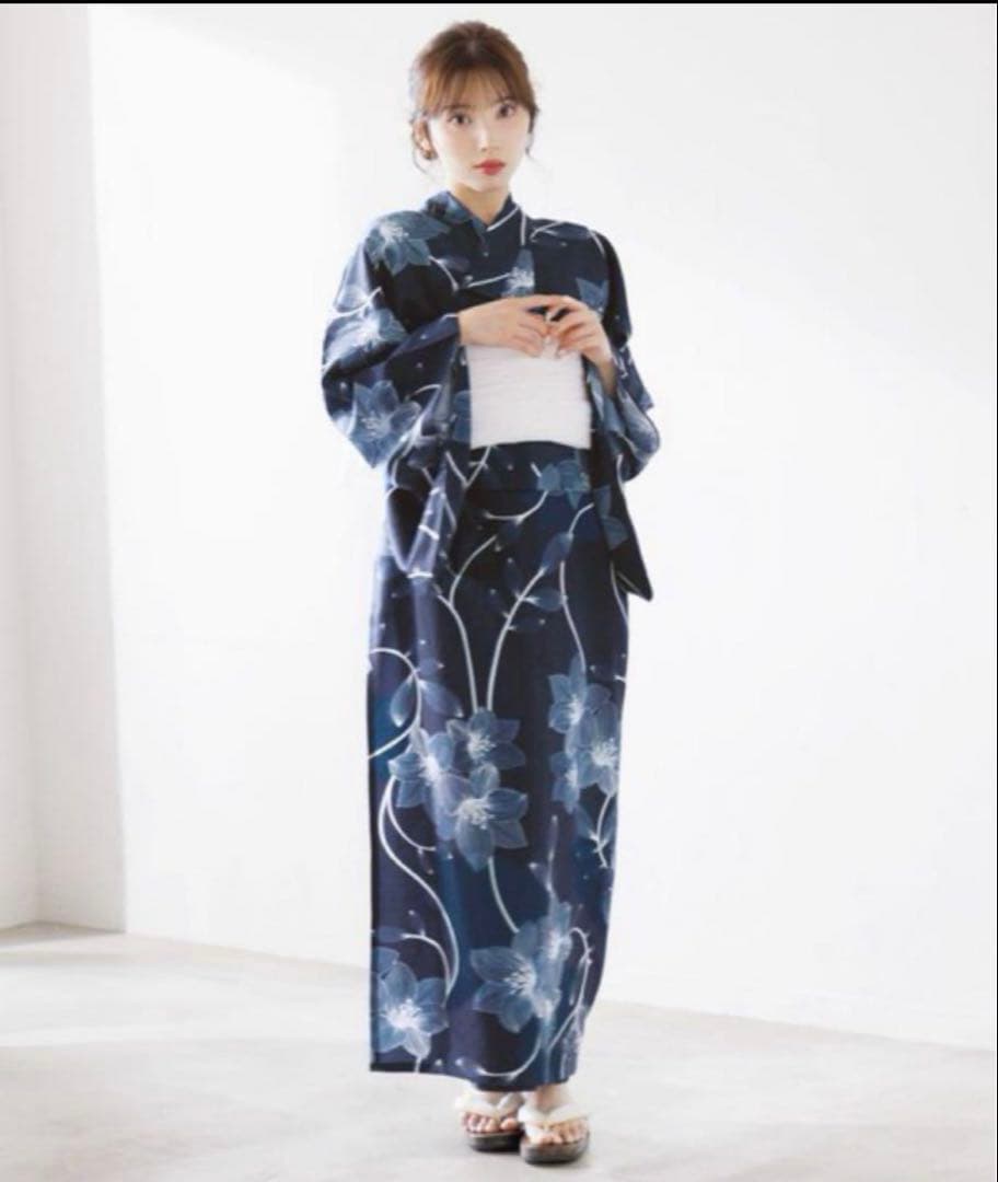 【美品】Dita ディータ 夏夜の百合しらべ ワンピース浴衣3点セット