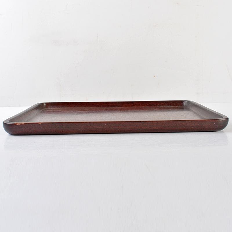 中国　唐木紫檀製　無垢刳り貫き　煎茶盆　香盆　V　R5875