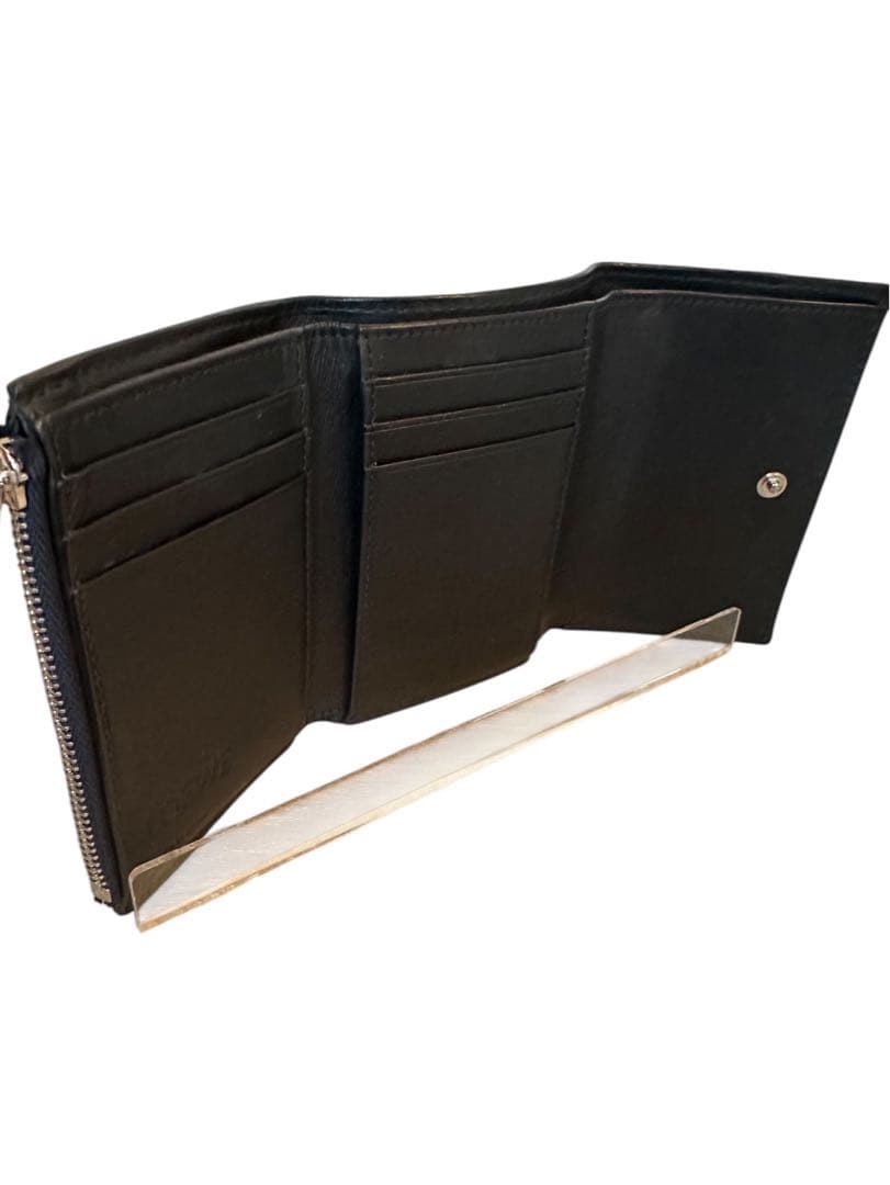 『極美品』LOEWE ブラックレザー 三つ折り財布