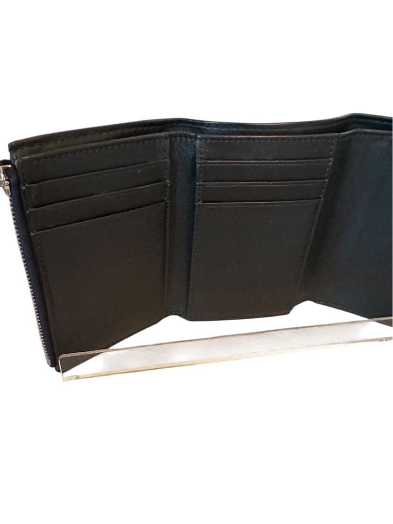 『極美品』LOEWE ブラックレザー 三つ折り財布