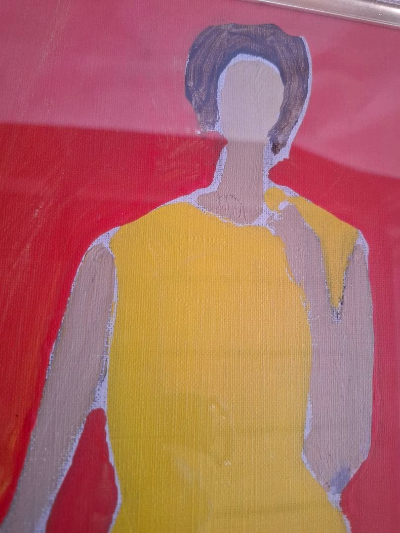 大沢昌助 婦人像　本人直筆裏書あり　人物画 金色フレーム絵画　　真作