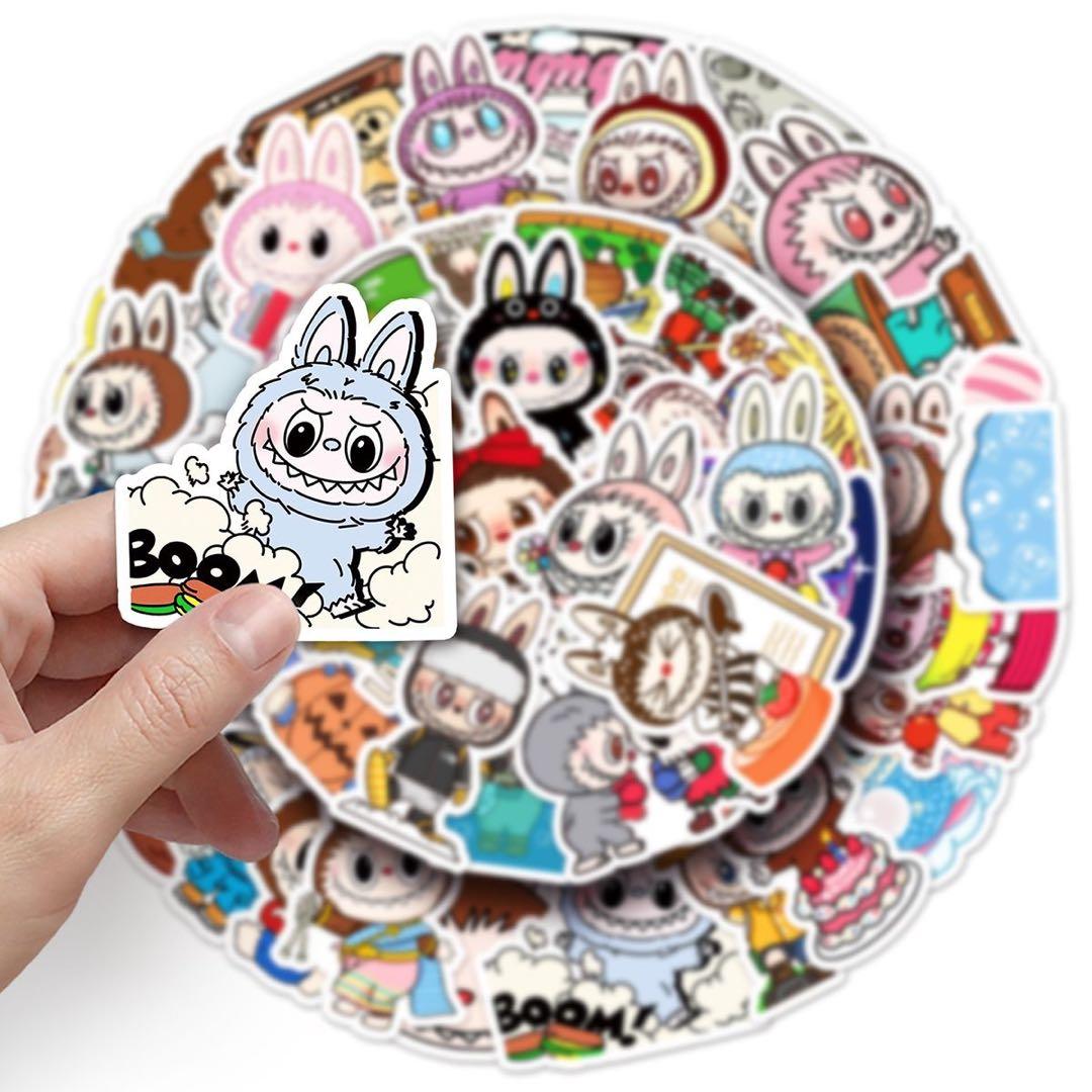LABUBU ラブブ ステッカー 50枚10セット、キーホルダー 30セット