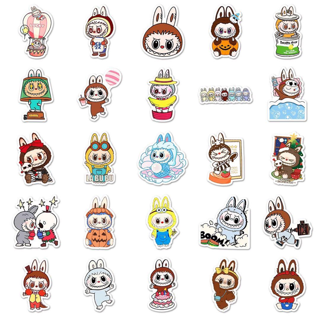 LABUBU ラブブ ステッカー 50枚10セット、キーホルダー 30セット