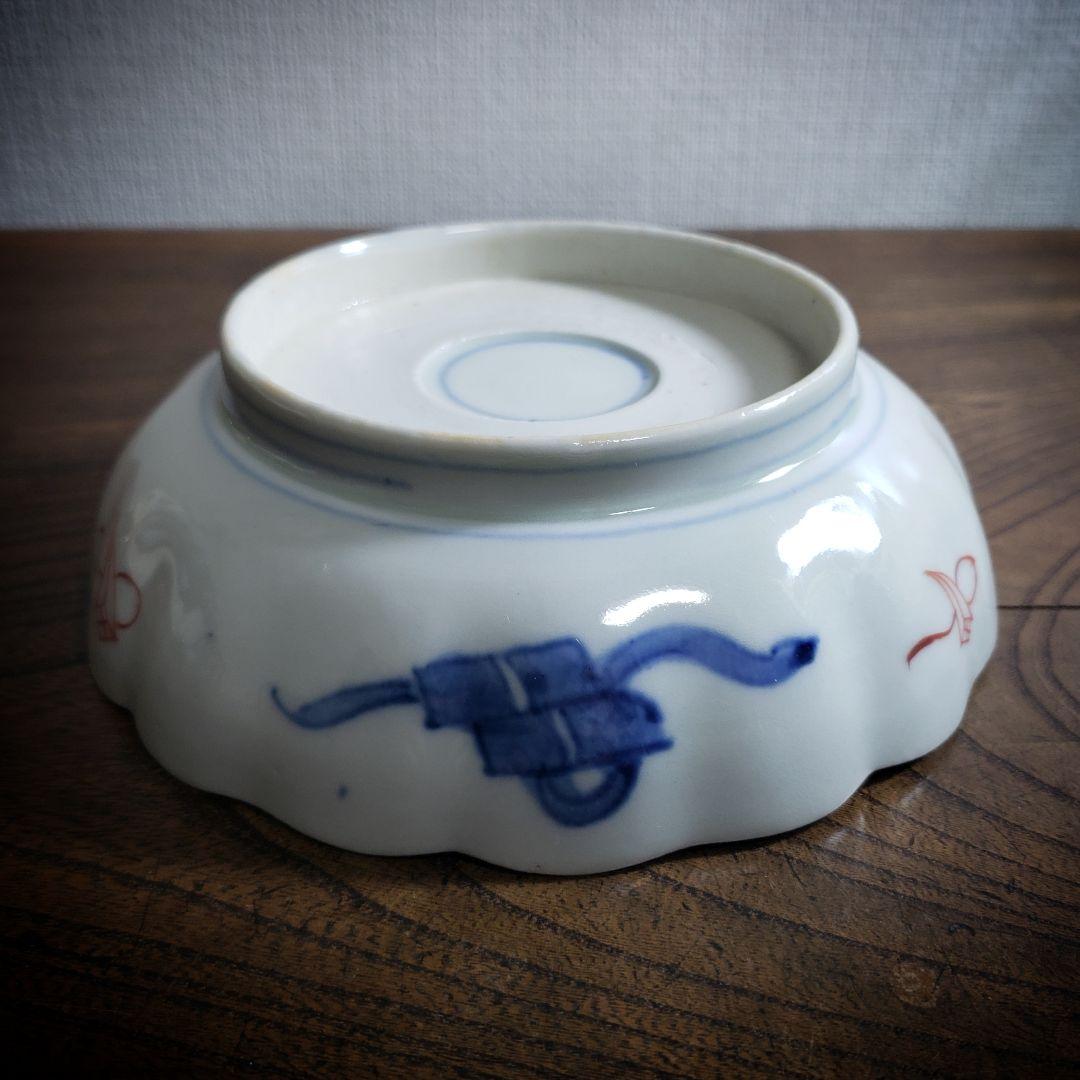 なます皿　江戸時代 色絵金彩 古伊万里 膾皿　 輪花　美品