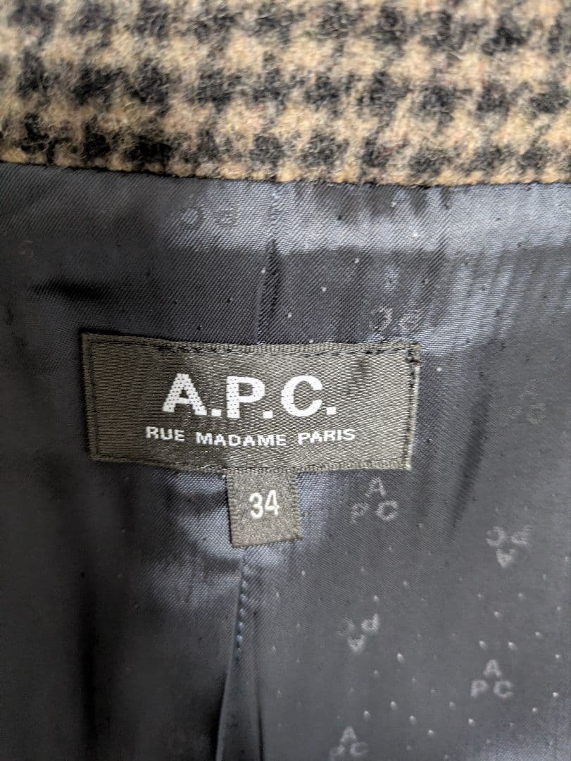 A.P.C ☆グレンチェック柄 チェスターコート