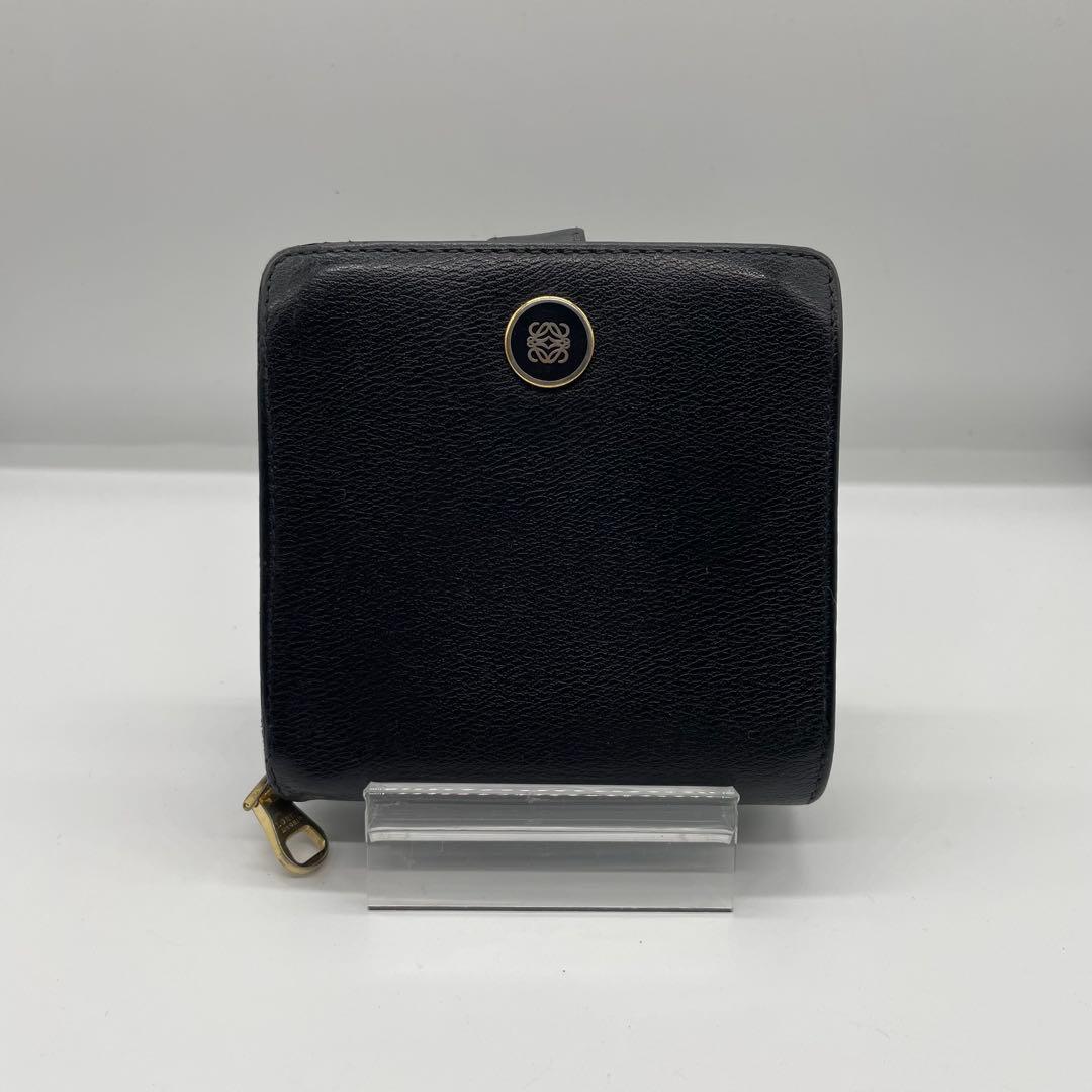 【良品】 LOEWE ロエベ アナグラム レザー 折り財布