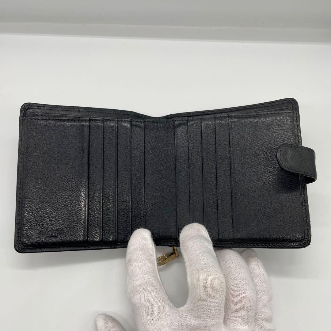 【良品】 LOEWE ロエベ アナグラム レザー 折り財布