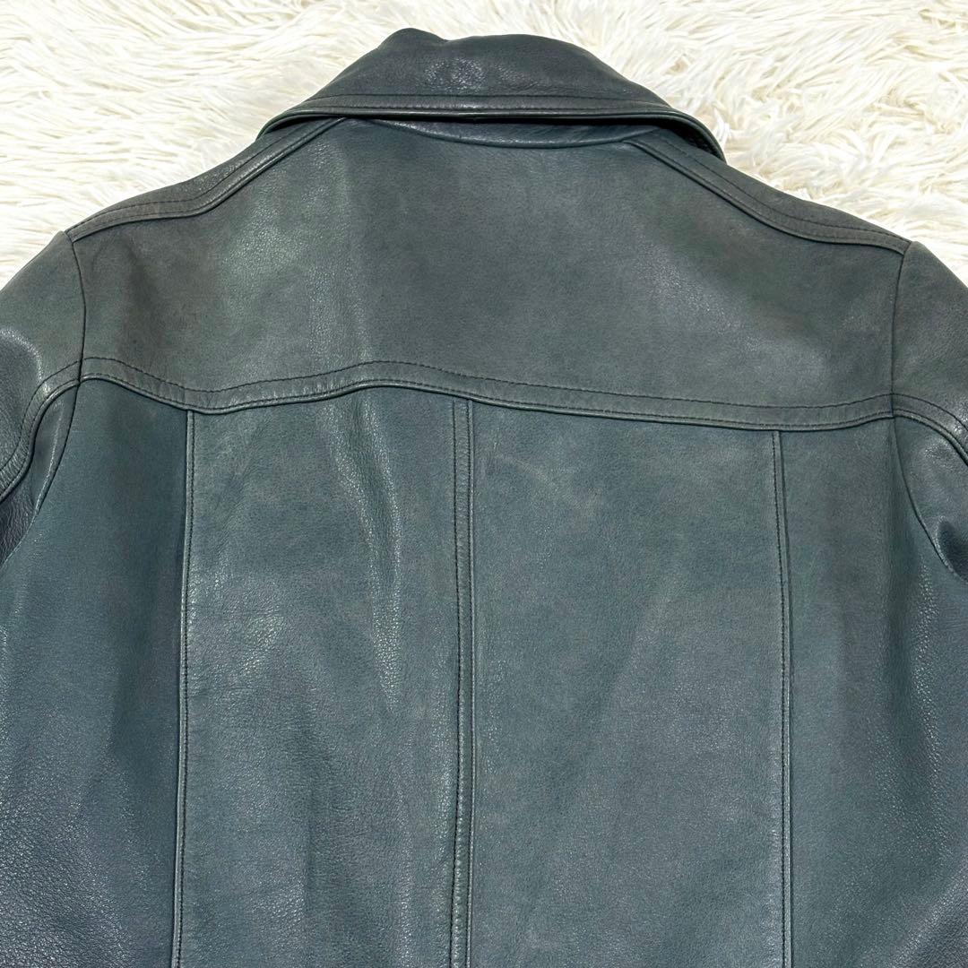 【美品/レア】ガラアーベント 牛革 シングル ライダースジャケット カーキ S