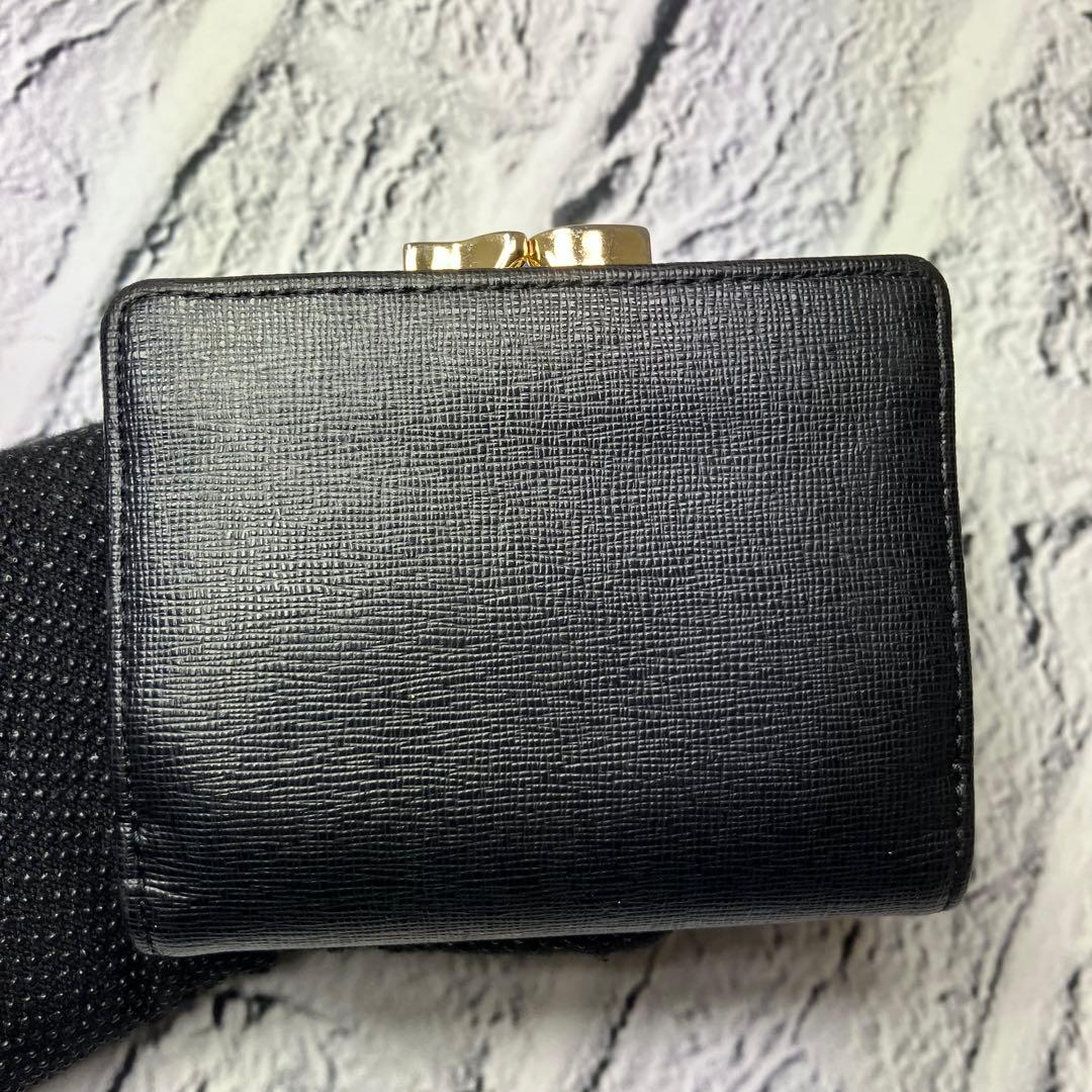 ヴィヴィアンウエストウッド✨がま口 オーブ ゴールド金具 三つ折り財布 本革 黒