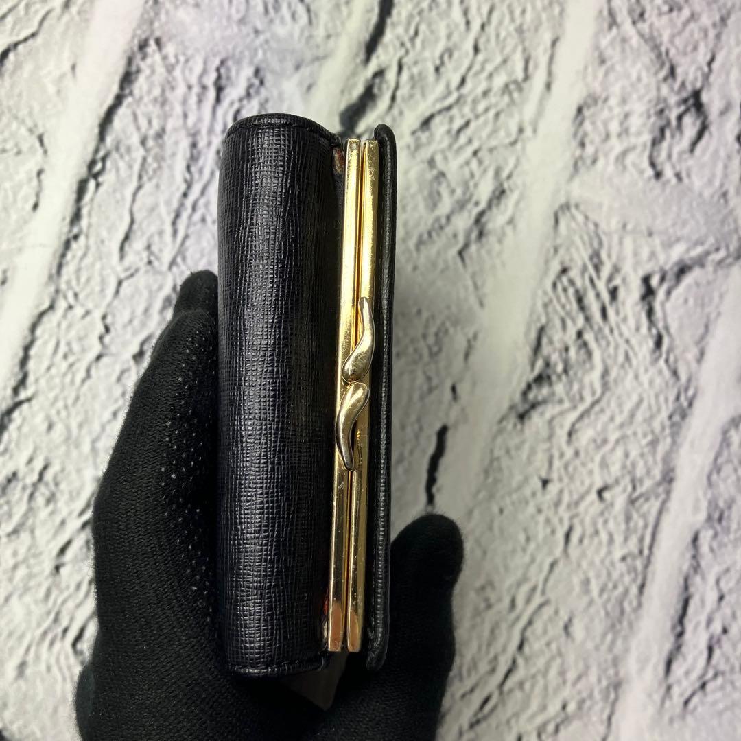 ヴィヴィアンウエストウッド✨がま口 オーブ ゴールド金具 三つ折り財布 本革 黒