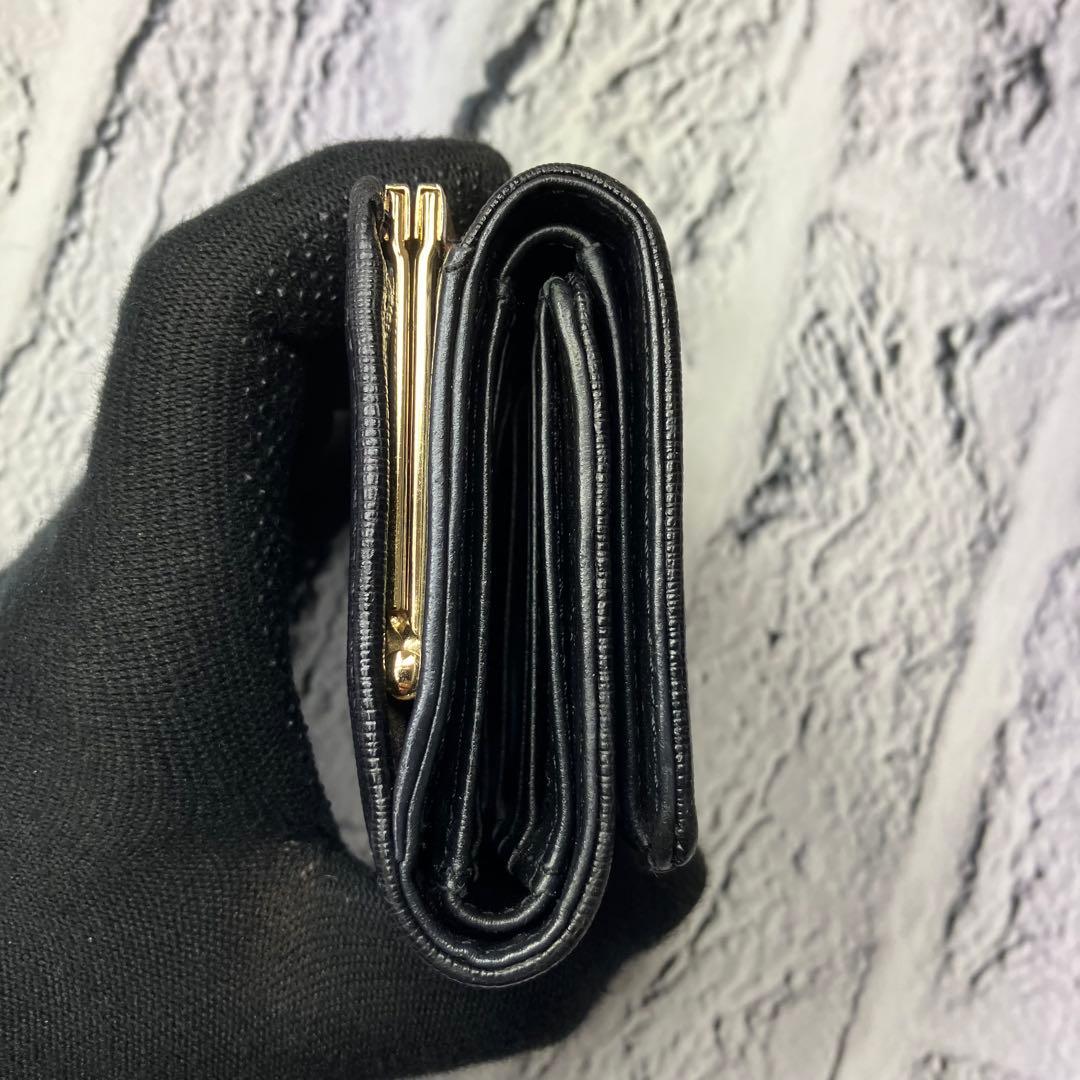 ヴィヴィアンウエストウッド✨がま口 オーブ ゴールド金具 三つ折り財布 本革 黒