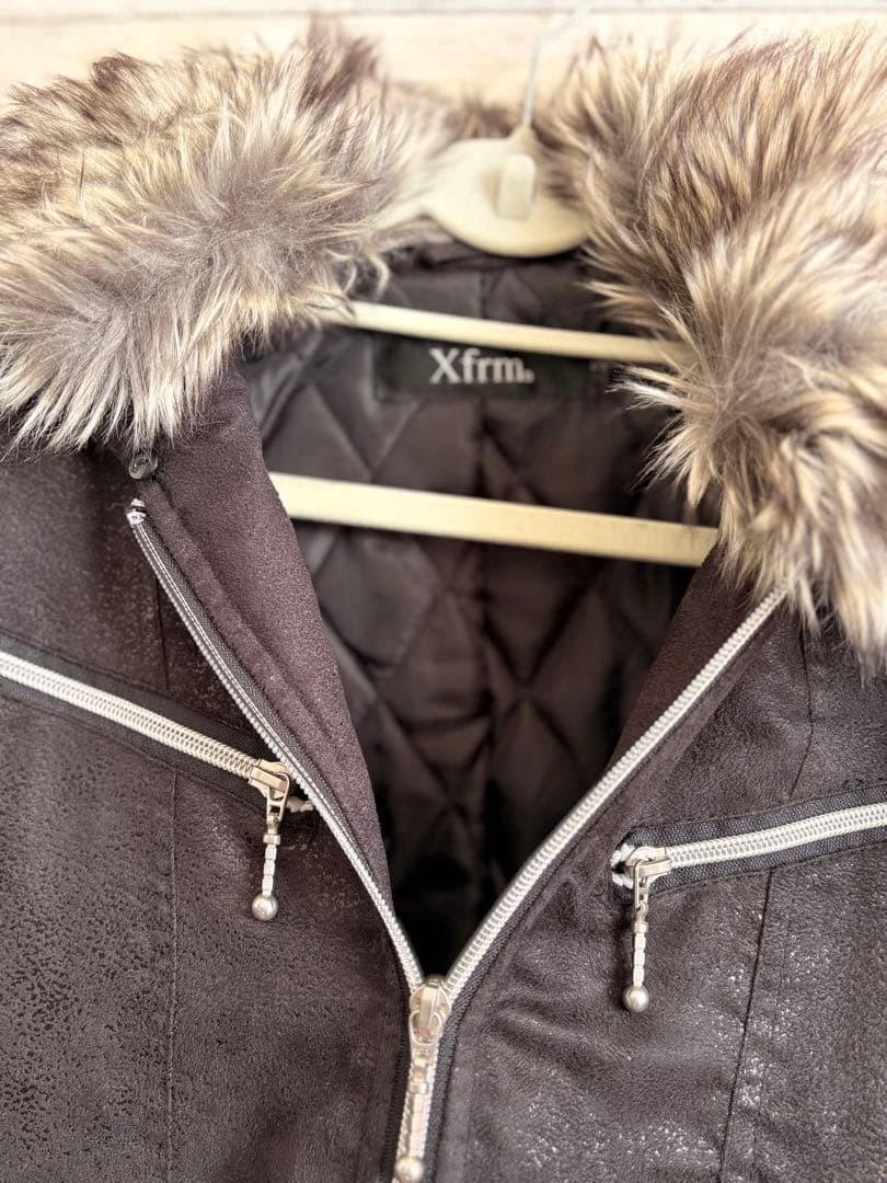Xfrm ファーブルゾン ボア ショート丈 グランジY2Kジャケット