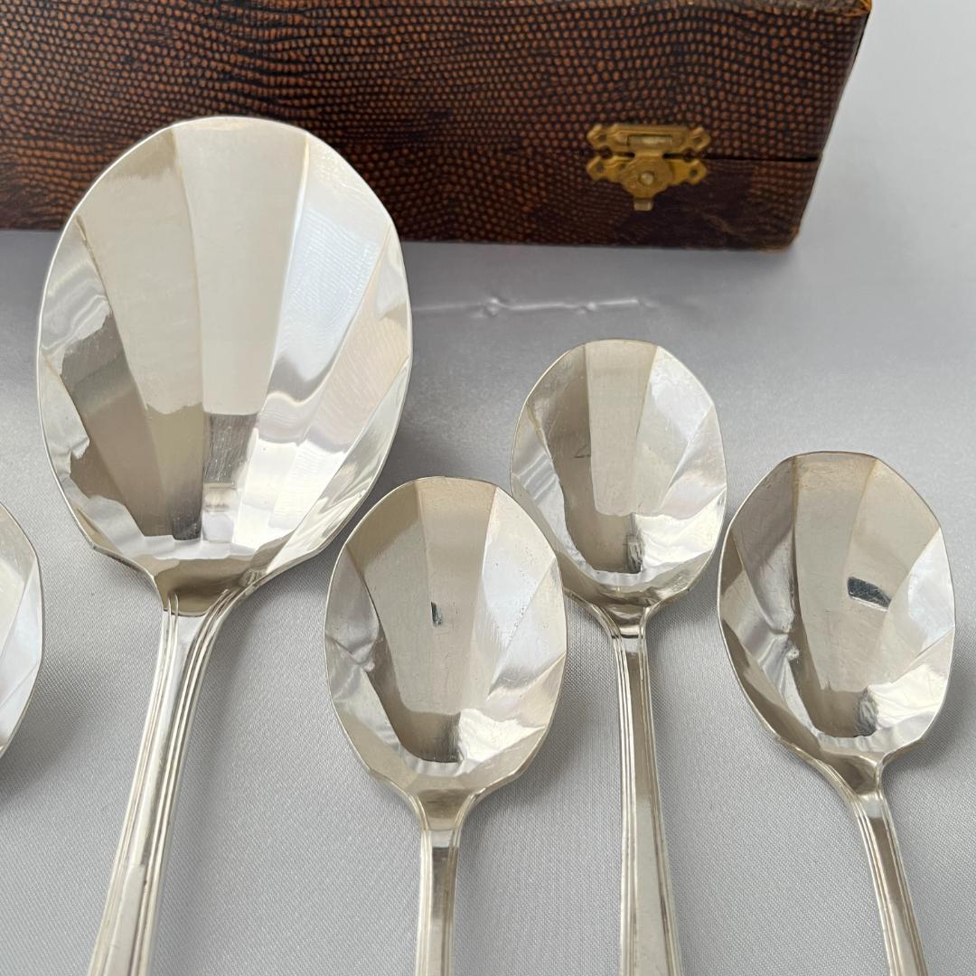 【英国】 アールデコのアイスセット スプーン / サーバー Art Deco