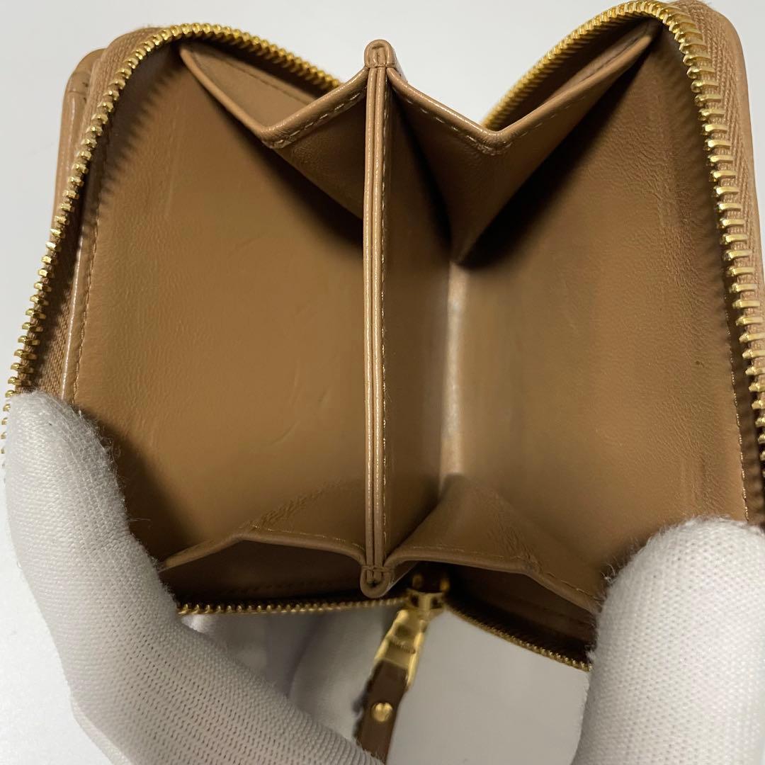✨未使用に近い✨　MIUMIU マテラッセル　折り財布　　茶　レザー　ICタグ