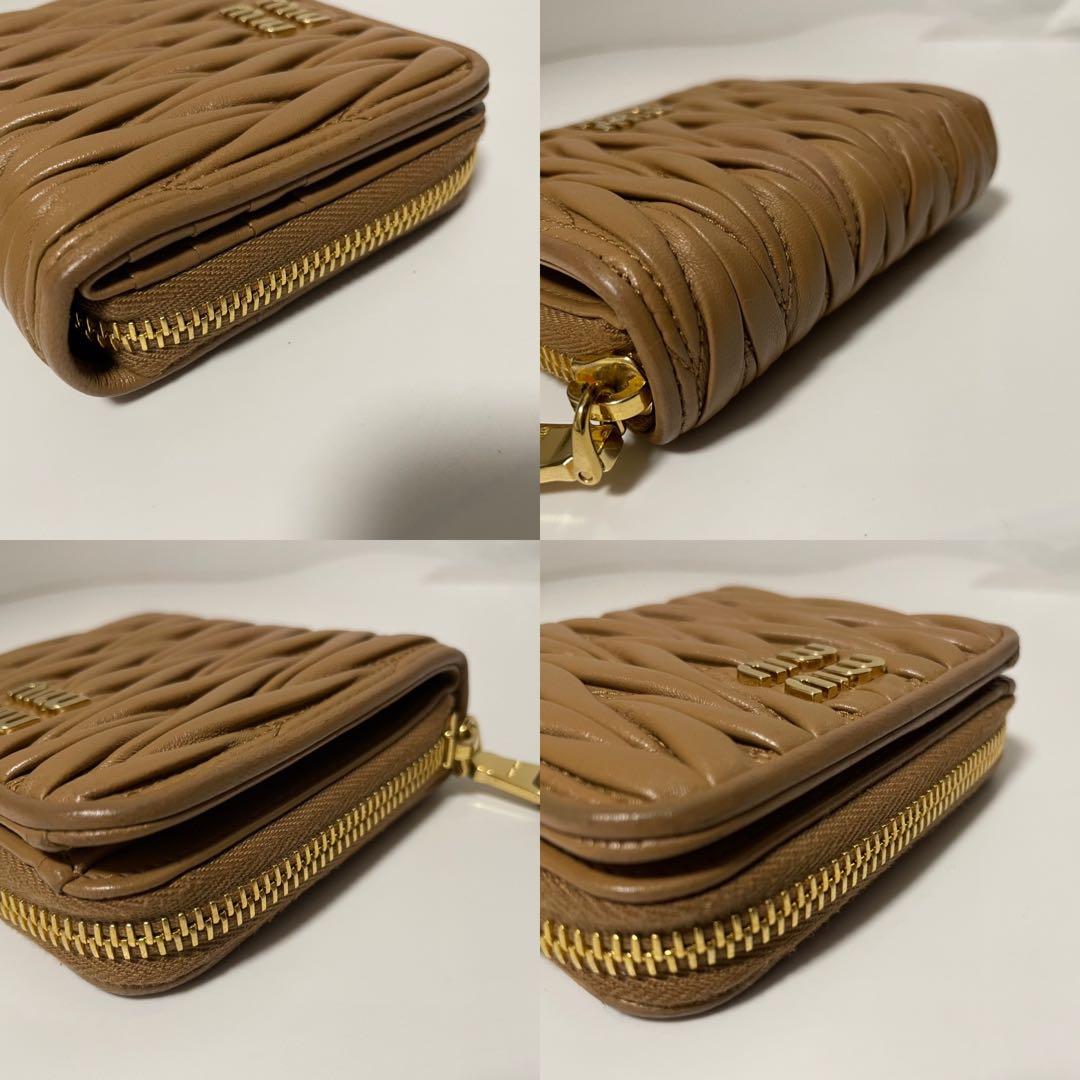 ✨未使用に近い✨　MIUMIU マテラッセル　折り財布　　茶　レザー　ICタグ