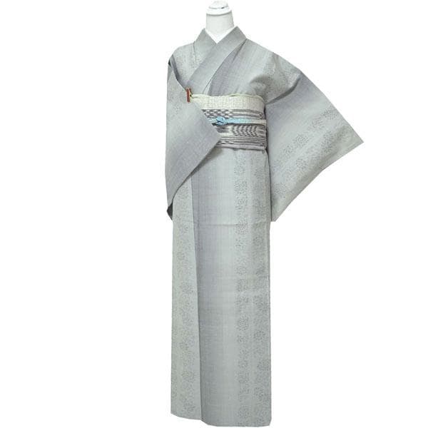 結城紬 着物 袷 80亀甲 菊 花 縦ぼかし 裄64.5 Ｍ 中古 sn1867