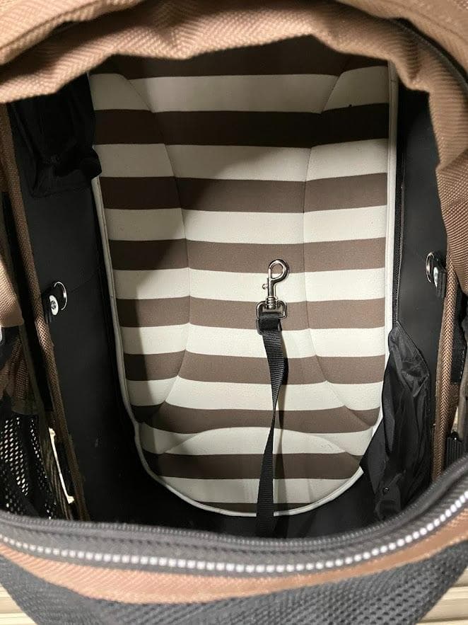 AirBuggy　ペットカート　ブラックホイールフレーム　3輪　ブラウン