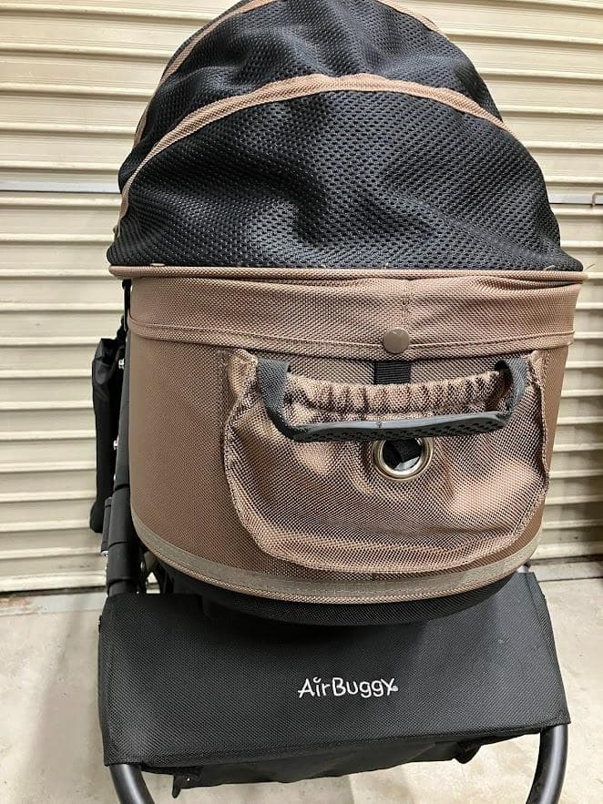 AirBuggy　ペットカート　ブラックホイールフレーム　3輪　ブラウン