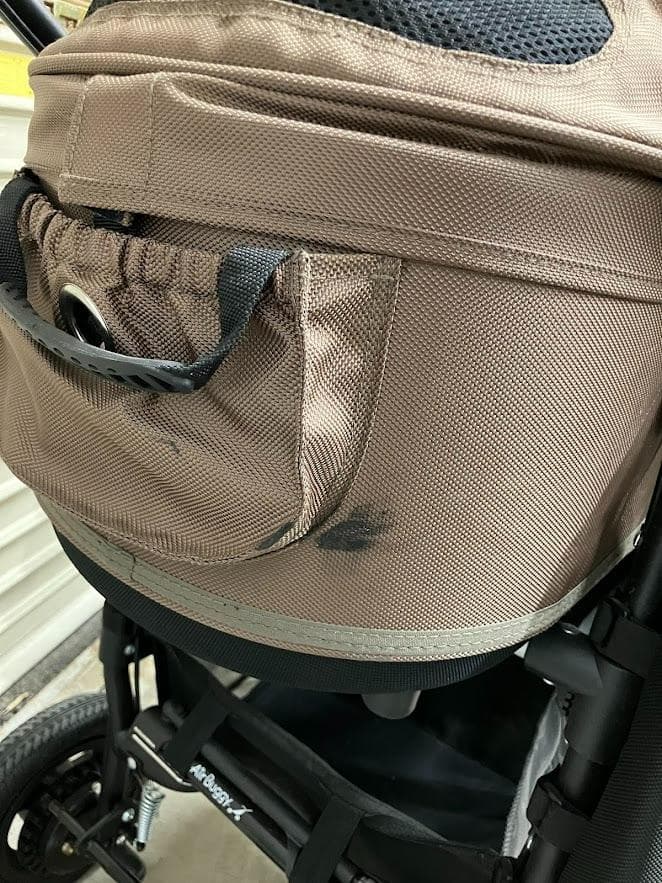 AirBuggy　ペットカート　ブラックホイールフレーム　3輪　ブラウン