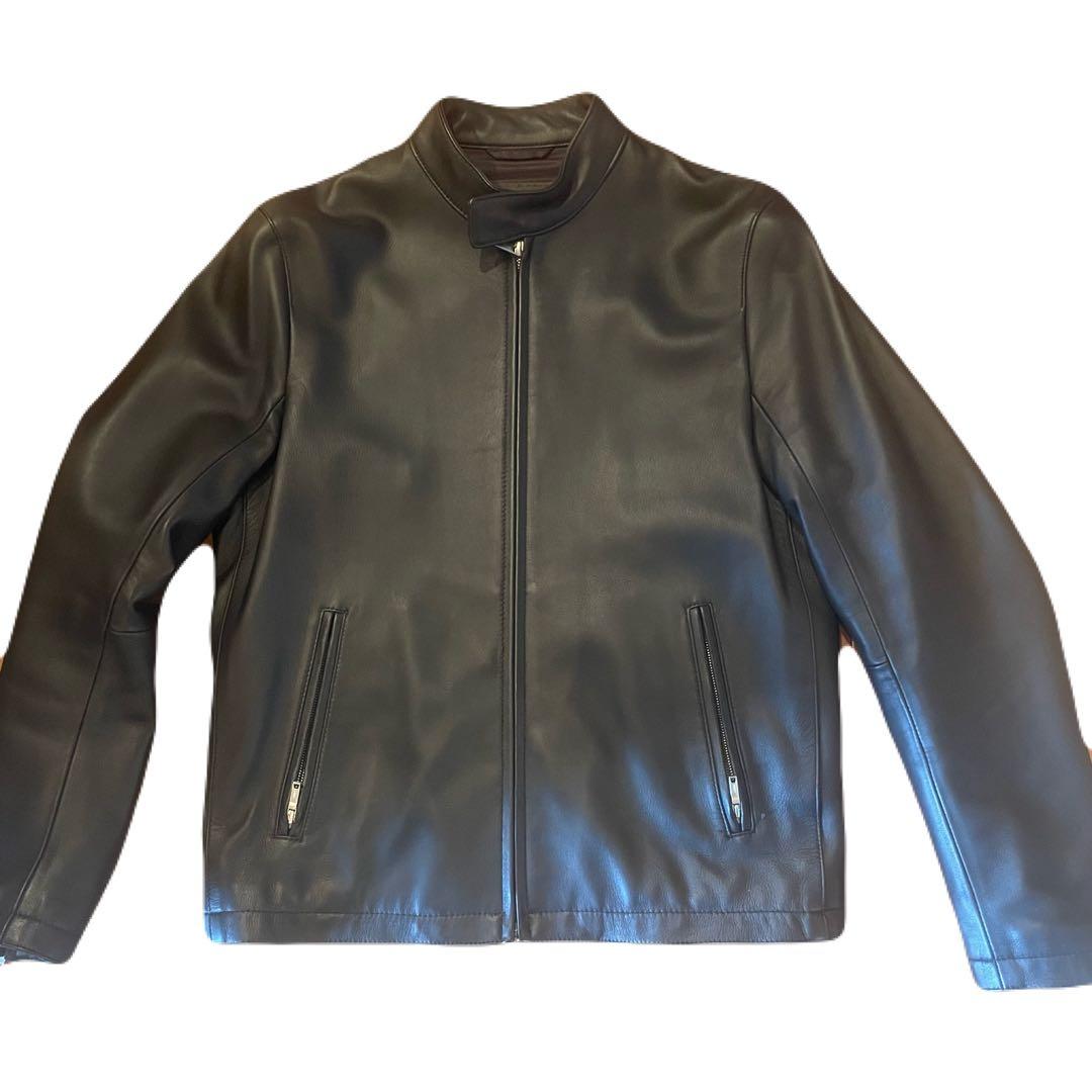 Montosh London ブラック シングルライダースジャケット　38