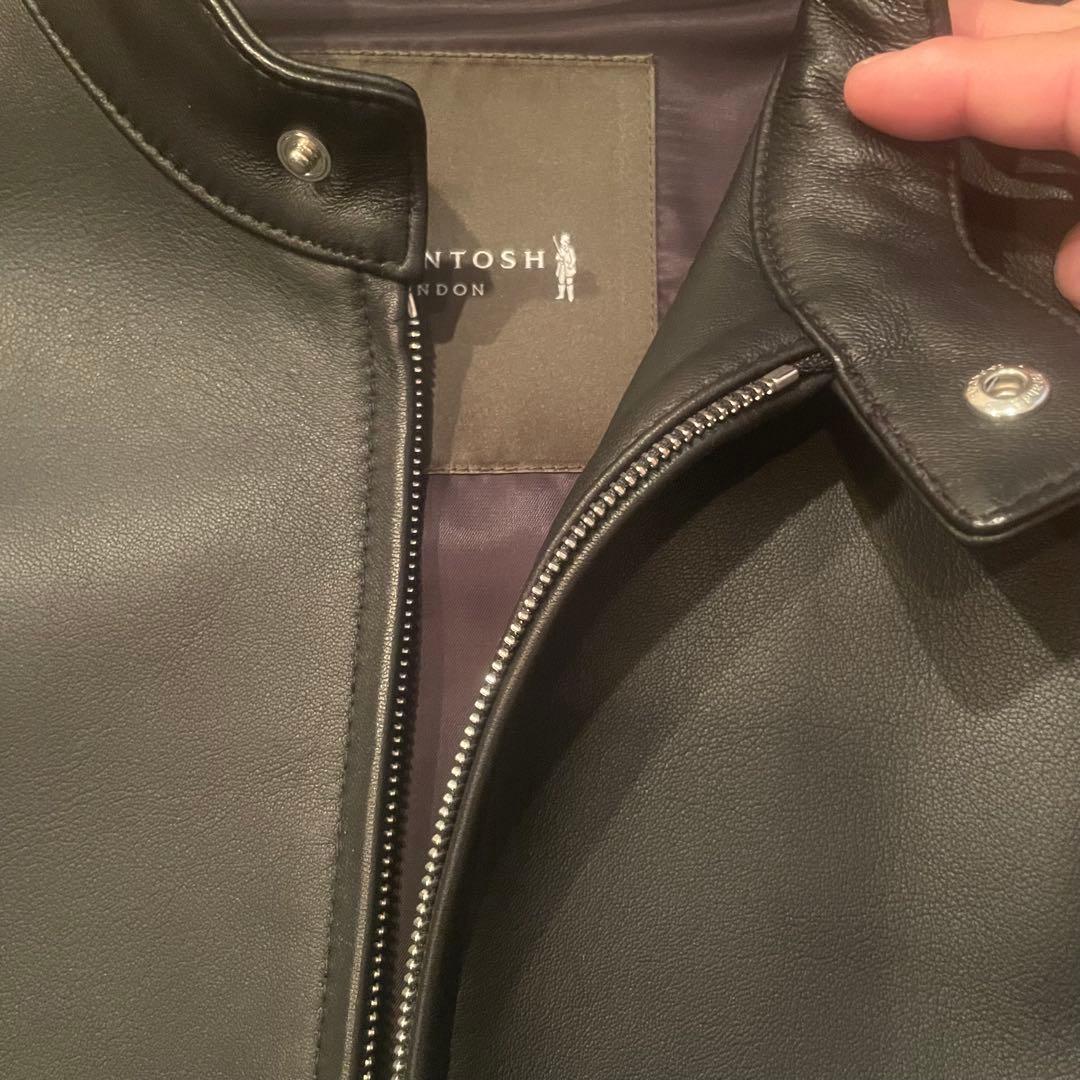 Montosh London ブラック シングルライダースジャケット　38