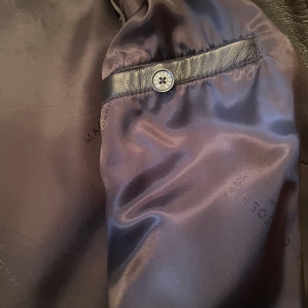 Montosh London ブラック シングルライダースジャケット　38