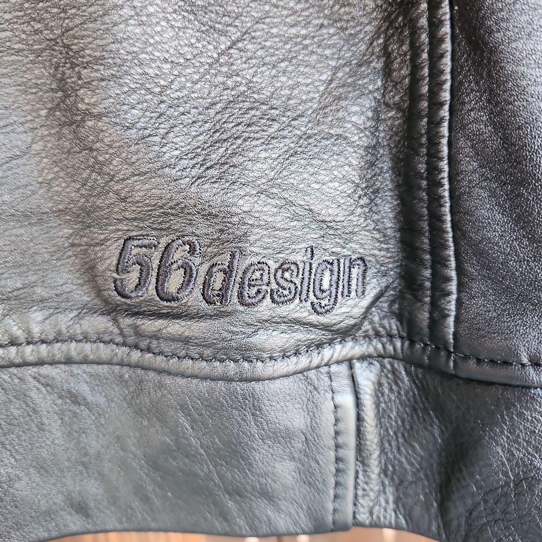 56design ブラック レザー シングルライダースジャケット