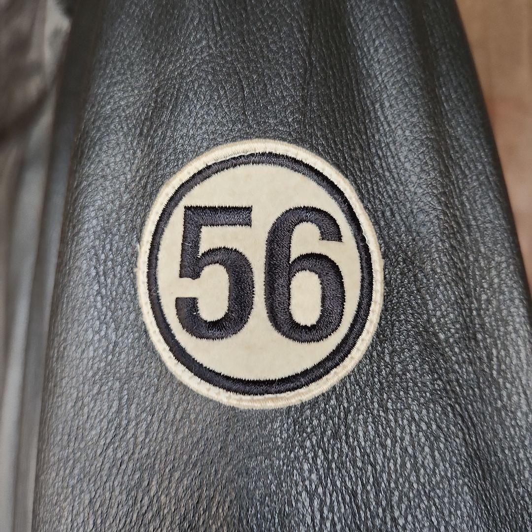 56design ブラック レザー シングルライダースジャケット