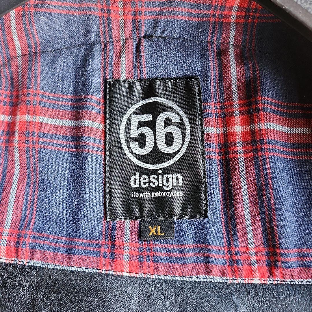 56design ブラック レザー シングルライダースジャケット