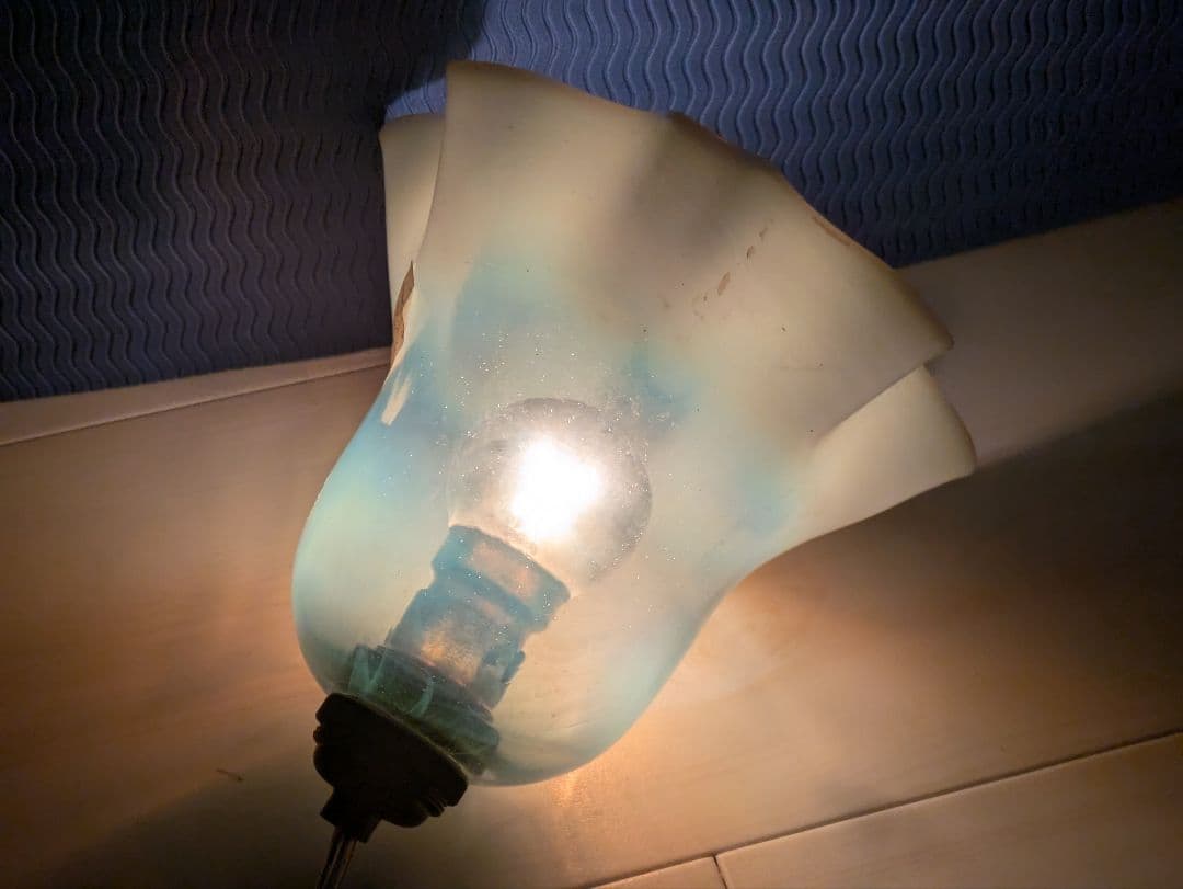 イギリス ヴァセリンガラス アンティーク シェード ガラス 照明