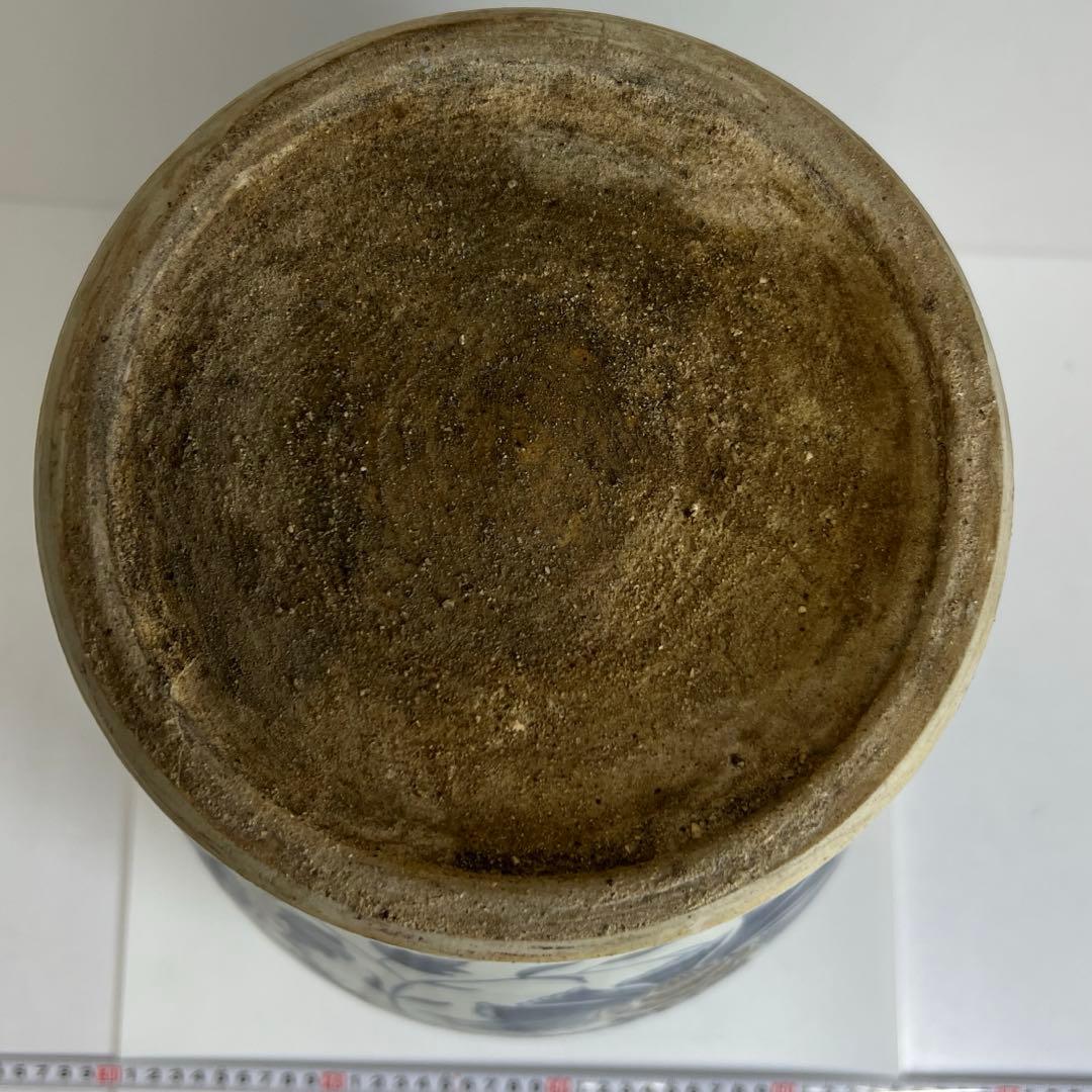 中国美術　青花釉裏紅　大花瓶　高さ45㎝　木箱付　トヒカエ　東な8-0106②