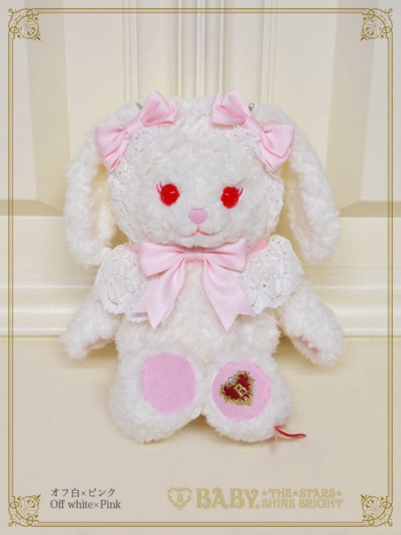 BABY うさくみゃちゃんポシェット オフ白×ピンク