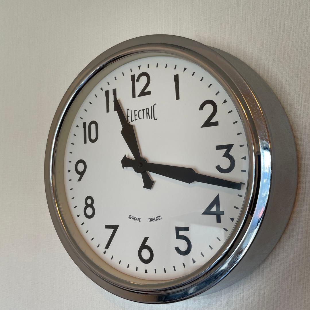 NEWGATE ELECTRIC アナログ掛時計 ホワイト/シルバー