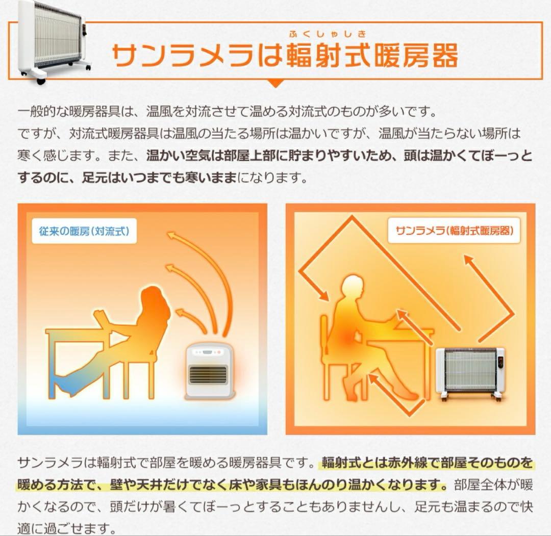 サンラメラ 電気ヒーター 600W/900W/1200W
