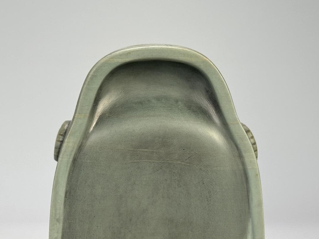 書道具　文房具　硯　緑端渓　旧蔵在銘　時代硯　唐木共箱