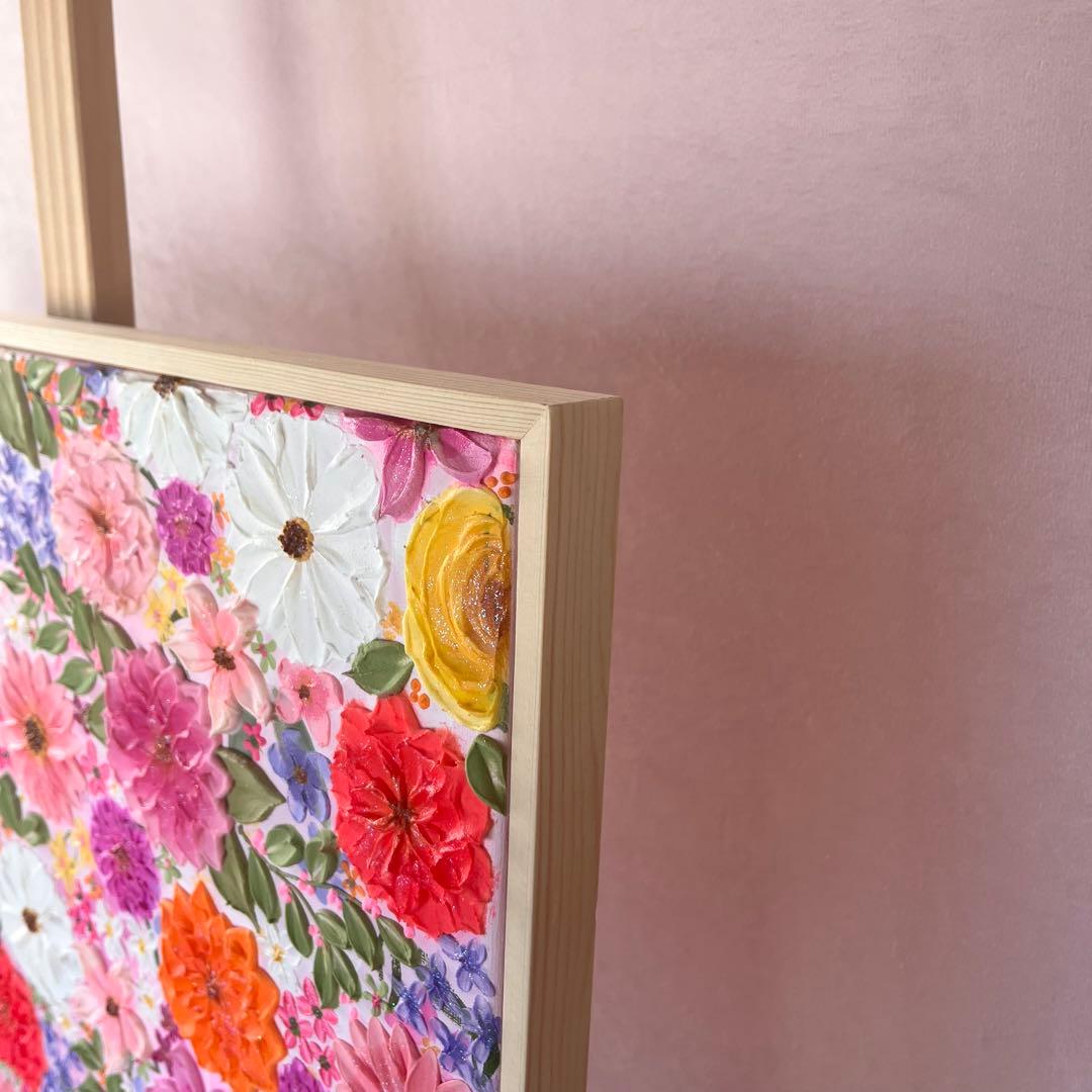 絵画 フラワーアート 花の絵 現代アート アートパネル　花柄　フラワーインテリア