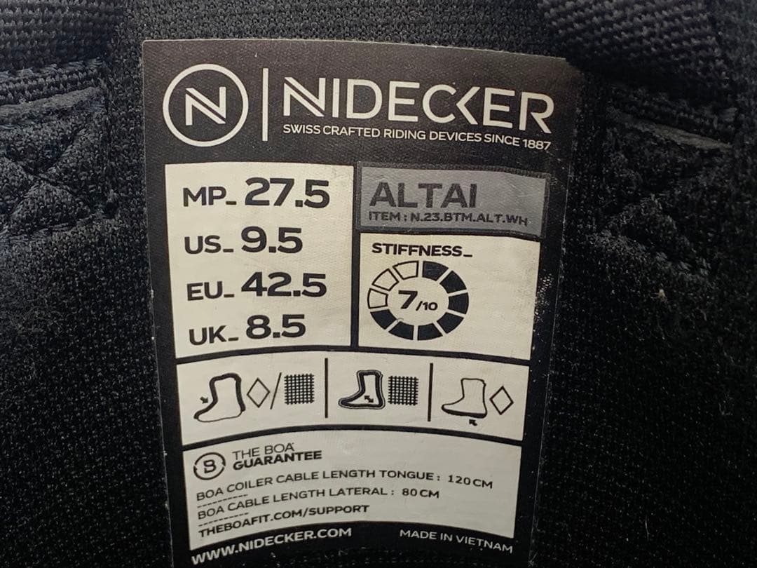 NIDECKER ナイデッカー スノボブーツ アルタイ ダブルボア