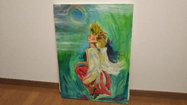 油絵  野原で踊る女神  【送料無料】