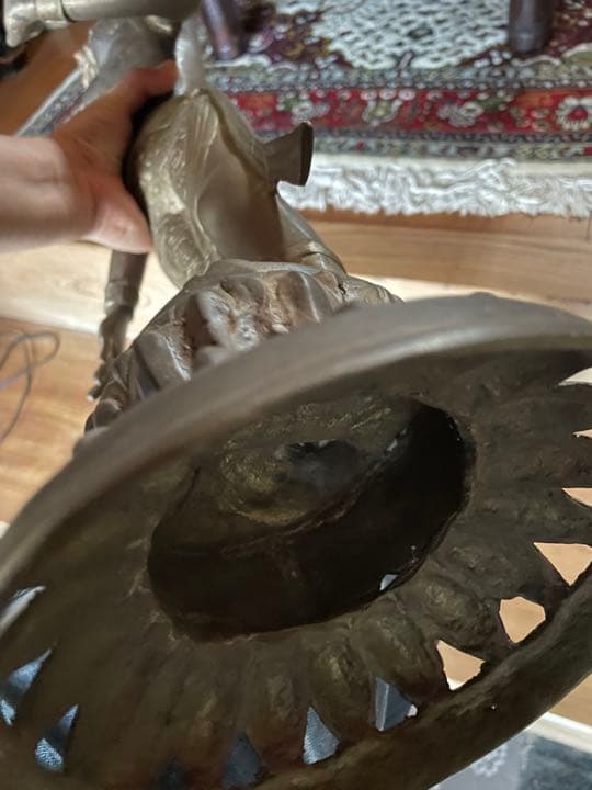 大きな古い仏像　海外の物　中国　タイ　インド　骨董品？　金属製（仏像のみ）