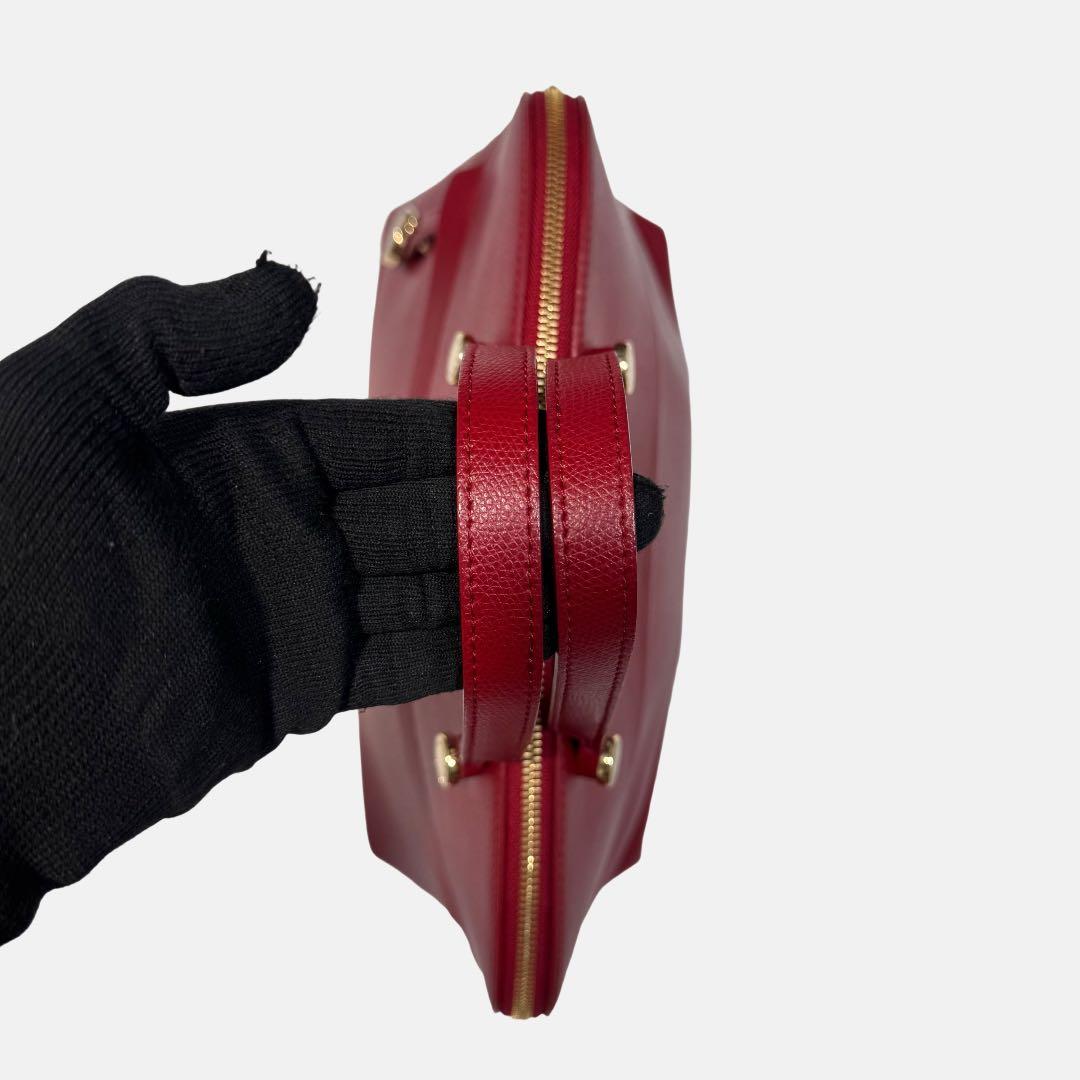 極美品✨ フルラ　パイパー　2way ショルダーバッグ　トートバッグ　赤系