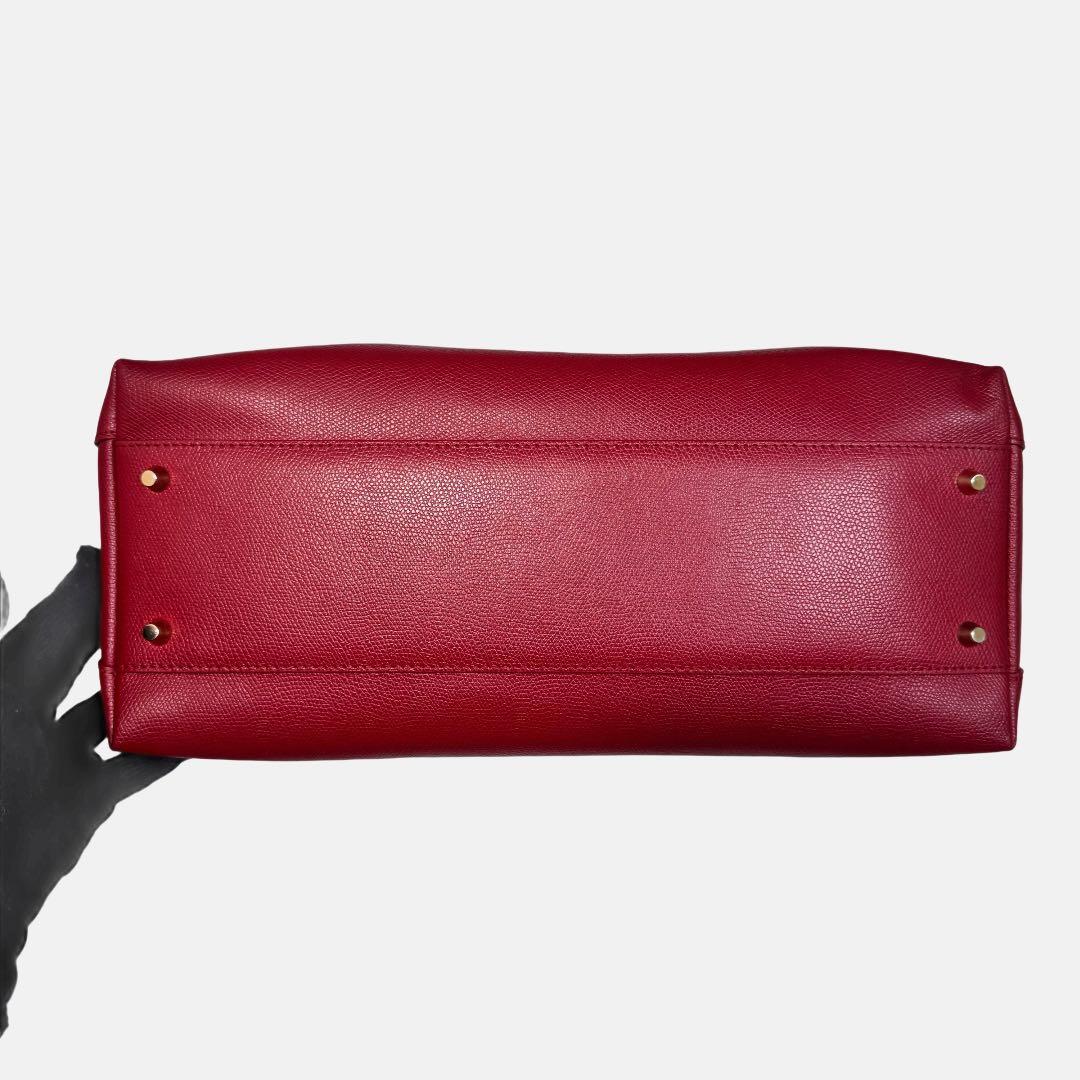 極美品✨ フルラ　パイパー　2way ショルダーバッグ　トートバッグ　赤系