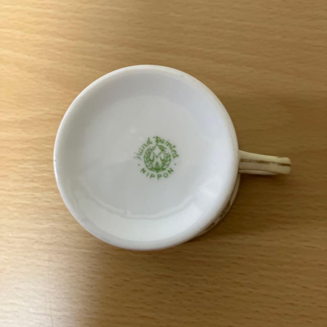 1.オールドノリタケ、M Nippon印、ポピーの金彩盛り上げ　カップ＆ソーサー