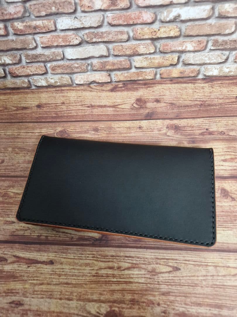 手縫い ロングトラッカーウォレット ヌメ革 茶芯 ステアハイドレザー